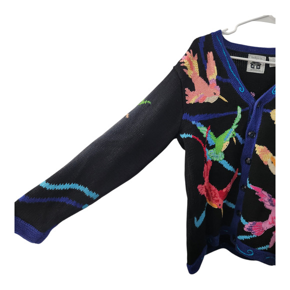 Storybook Knits Vintage Knit Birds Sweater Cardigan M Cozycore Retro 90s Cute - Picture 4 of 6